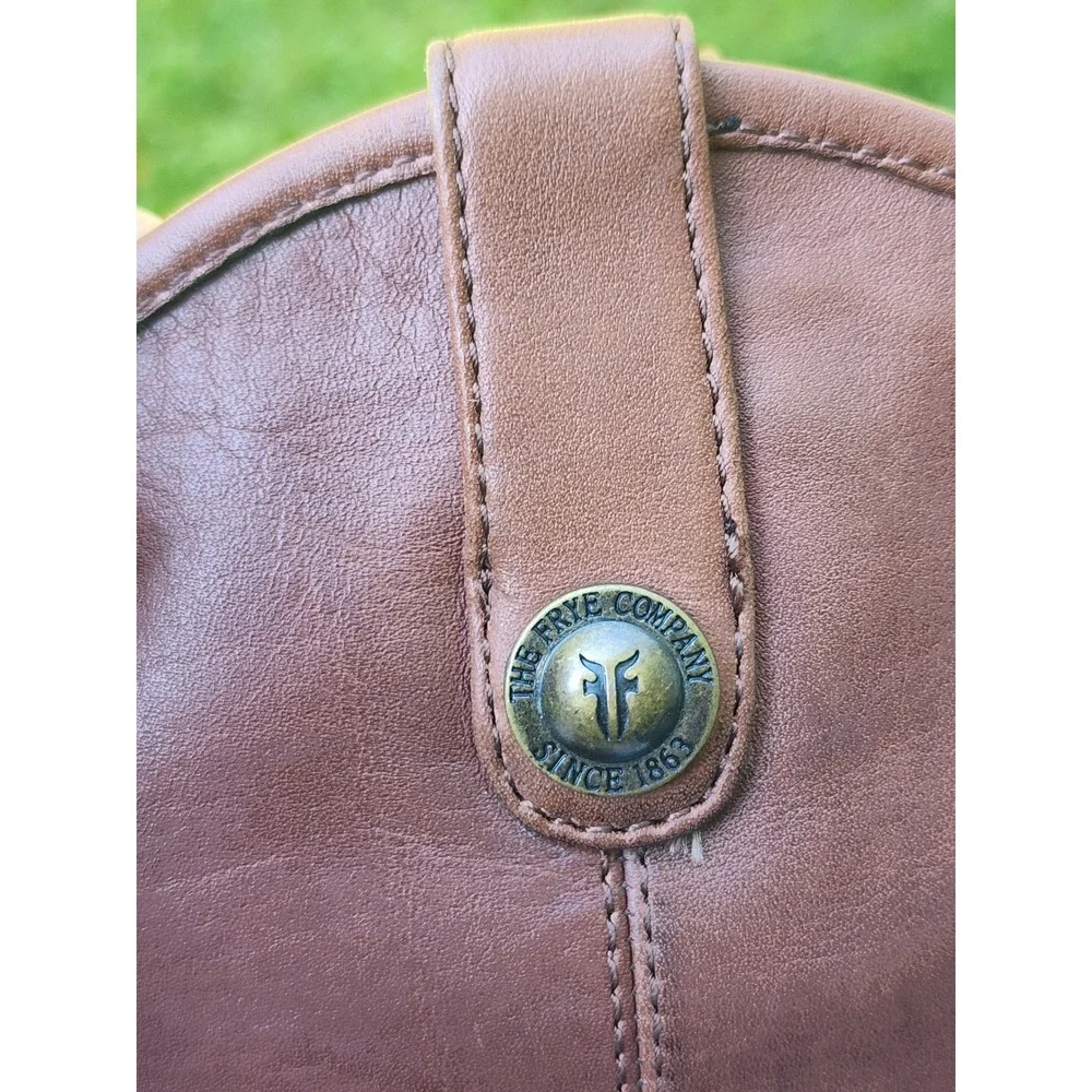 Frye Melissa Button Cognac Brown Leather Kids Boots Size 1.5 97450 F0044/D12
